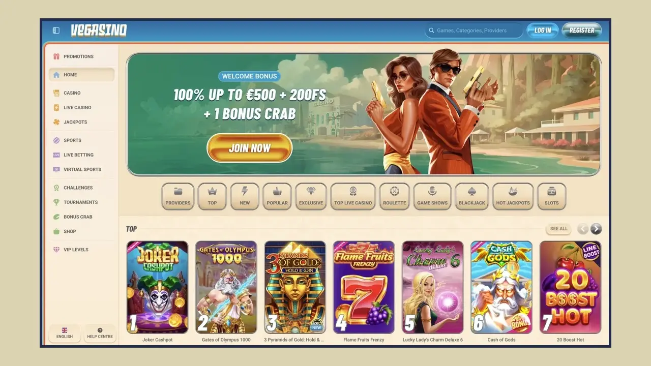Vegasino Mobile App.